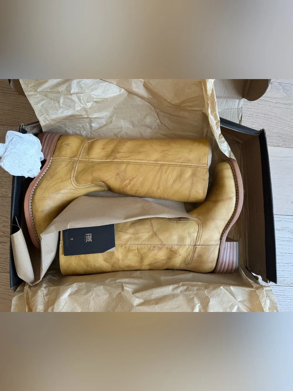 NEW FRYE Campus 14L Boots in Banana Sz: 9.5 Genuine Leather Tall Boots $498